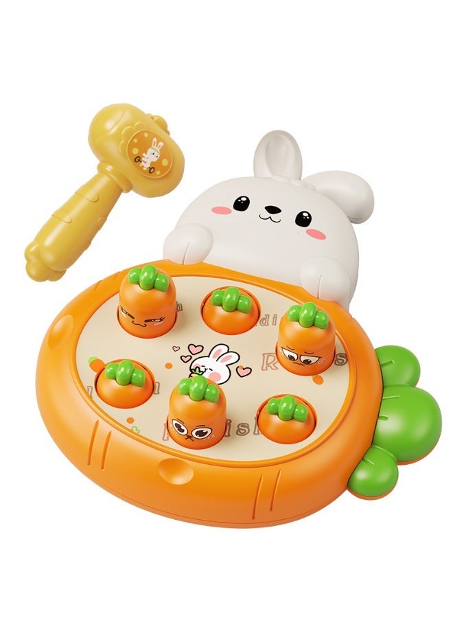 لعبة المطرقة والقصف، ألعاب الأرنب والجزر Whac-a-Mole لعمر سنتين فما فوق، ألعاب تفاعلية للأطفال الصغار مع مطرقتين، لعبة تعليمية نشطة، لعبة تعليمية مبكرة، هدية للأولاد والبنات والأطفال الصغار - Image 1